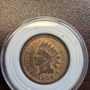 1906 Indian Head Cent – Fine Details – Philadelphia U.S. Coin with Capsule