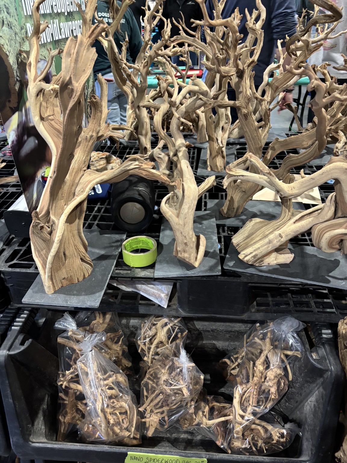 Aquascaping driftwood display at Aquashella Chicago 2026