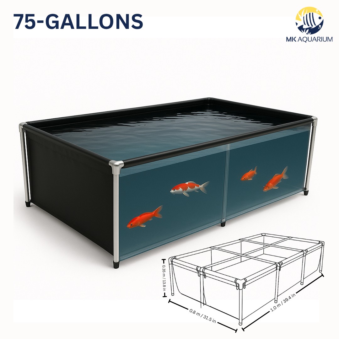 MK 75 Gallon Heavy-Duty Above Ground Pond with clear viewing panel