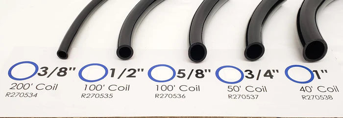 Lifegard 3/8 Inch ID Black Flexible Tubing - 10 ft Coil